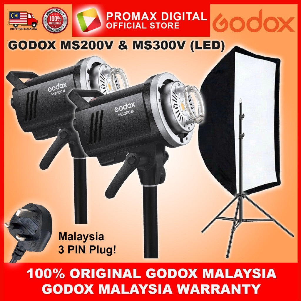 Godox MS200V / MS300V Studio Flash Light Single Kit Dual Kit Double kit MS-200 v MS-300 v