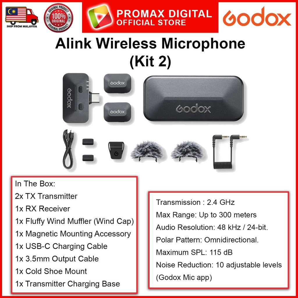 Godox Alink Wireless Microphone Kit 1 Kit 2 HSA-S HSA-C Hot Shoe Adapter For Cameras HSAS HSAC