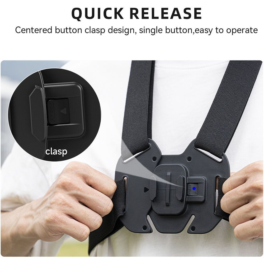 TELESIN GP-UCS-001 VEST CHEST STRAP V2 FOR ACTION CAMERAS QUICK RELEASE CAMERA ACCESORRIES