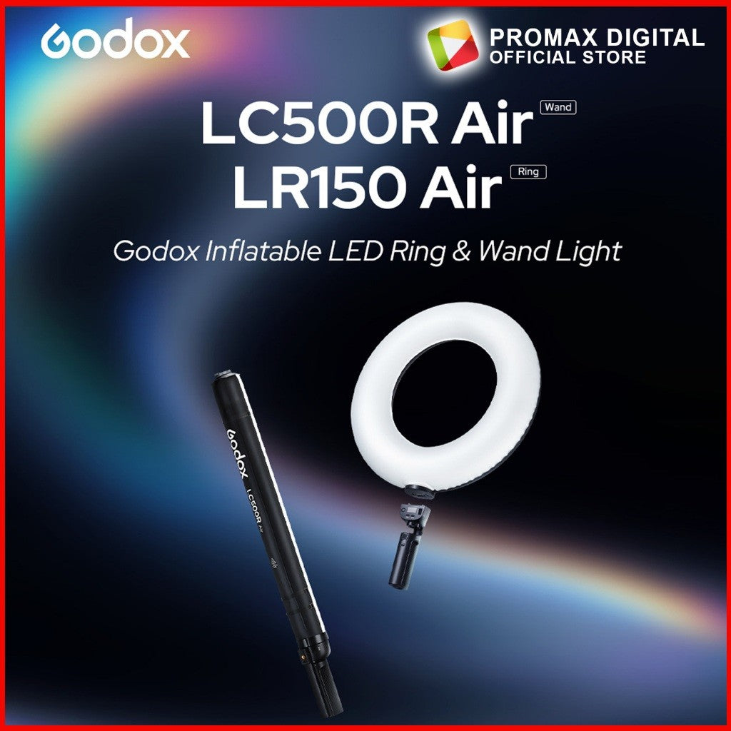 Godox LR150 Air LC500R Air Inflatable LED Bi-Color Ring Light and RGB Wand Light