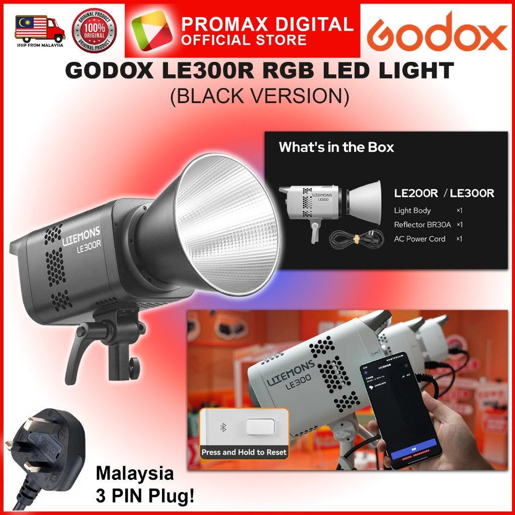 Godox LE200R LE300R LE600R RGB FULL COLOR LED STUDIO LIGHT PHOTO VIDEO PRODUCTION VALUE PACK
