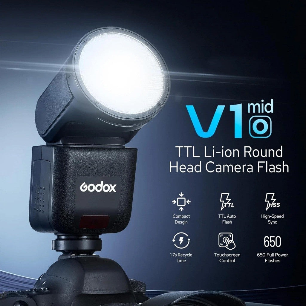 GODOX V1 mid TTL ON CAMERA FLASH FOR MIRRORLESS CAMERA