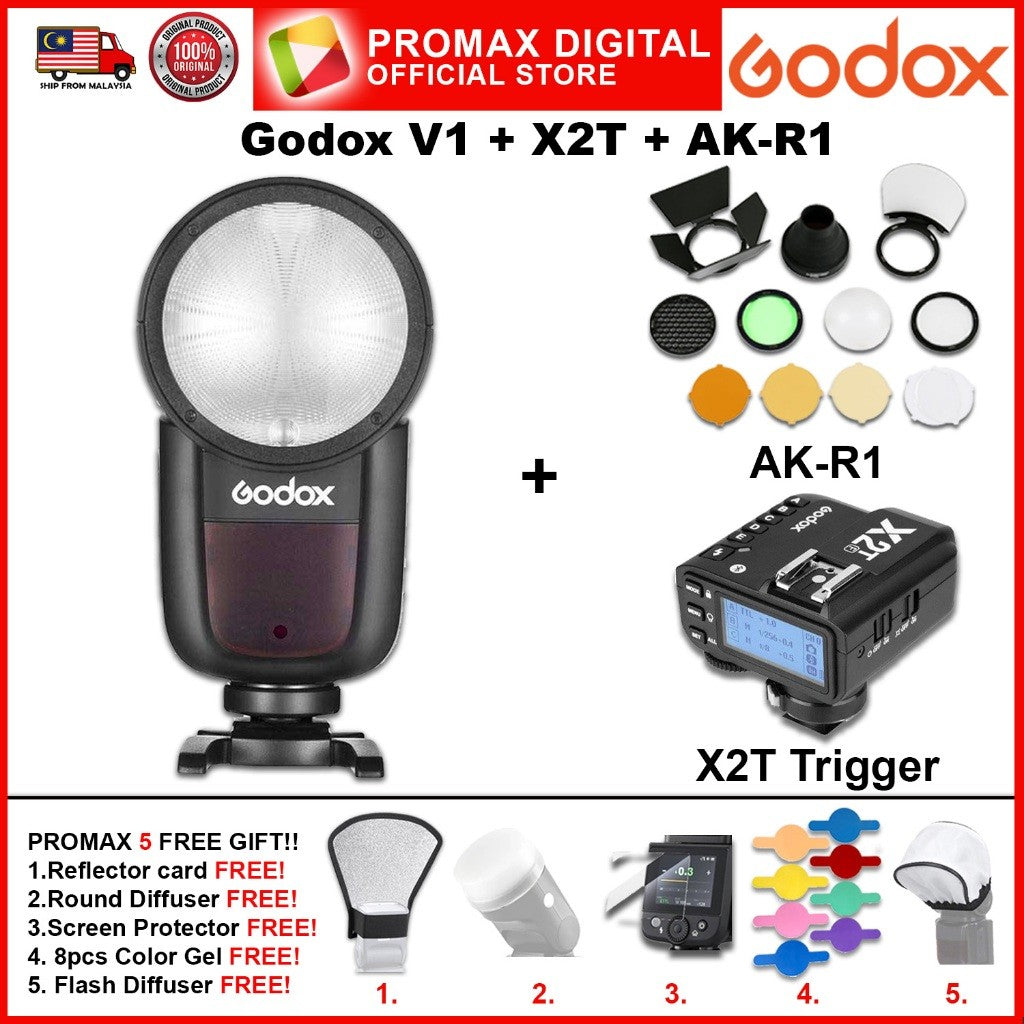 Godox V1 Flash Speedlight Round TTL Li-ion Battery