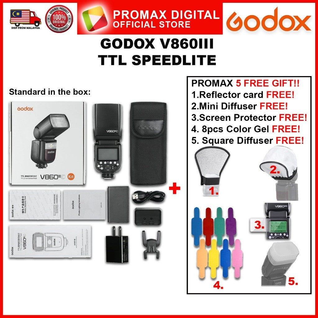 GODOX V860III TTL Speedlite with LI-ION Battery Flash