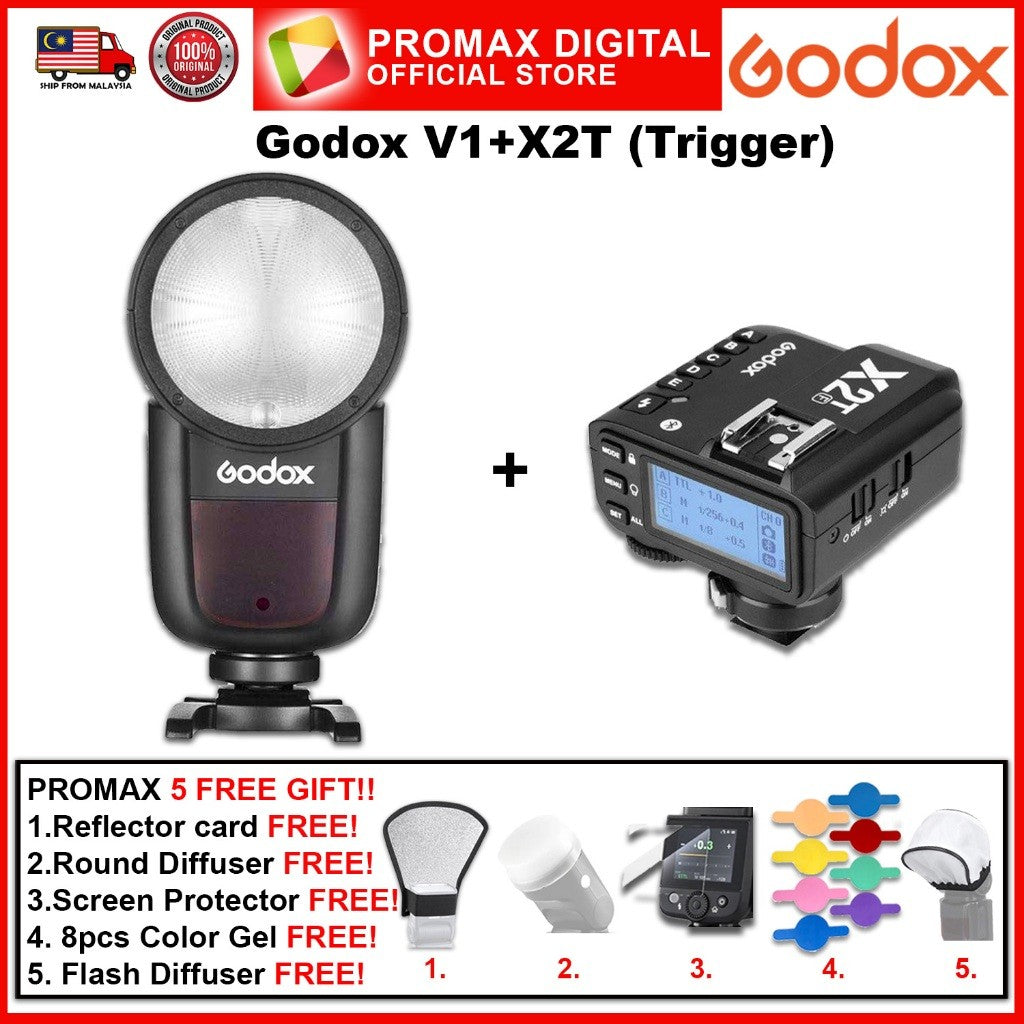 Godox V1 V1F Speedlight Round Flash TTL Battery
