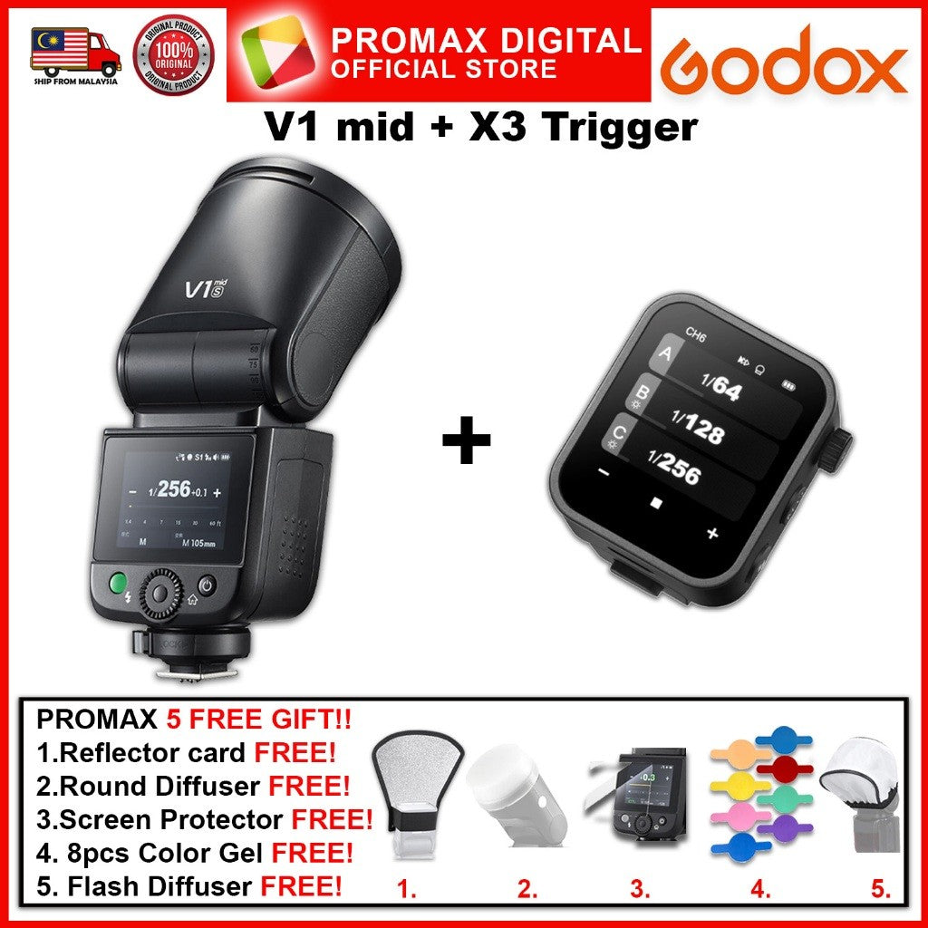 GODOX V1 mid TTL ON CAMERA FLASH FOR MIRRORLESS CAMERA