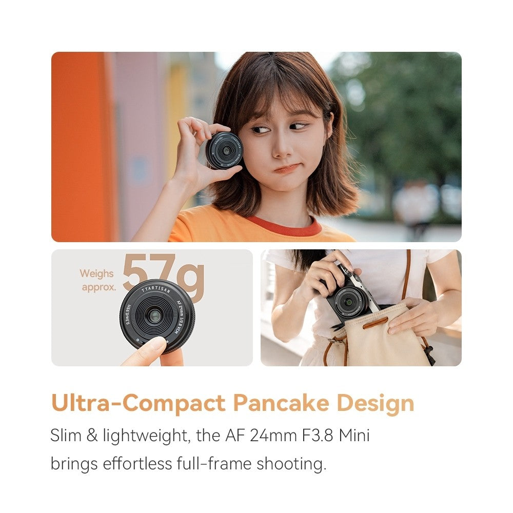 TTArtisan AF 24mm f3.8 Full Frame Mini Pancake Lens Ultra Compact for E Mount