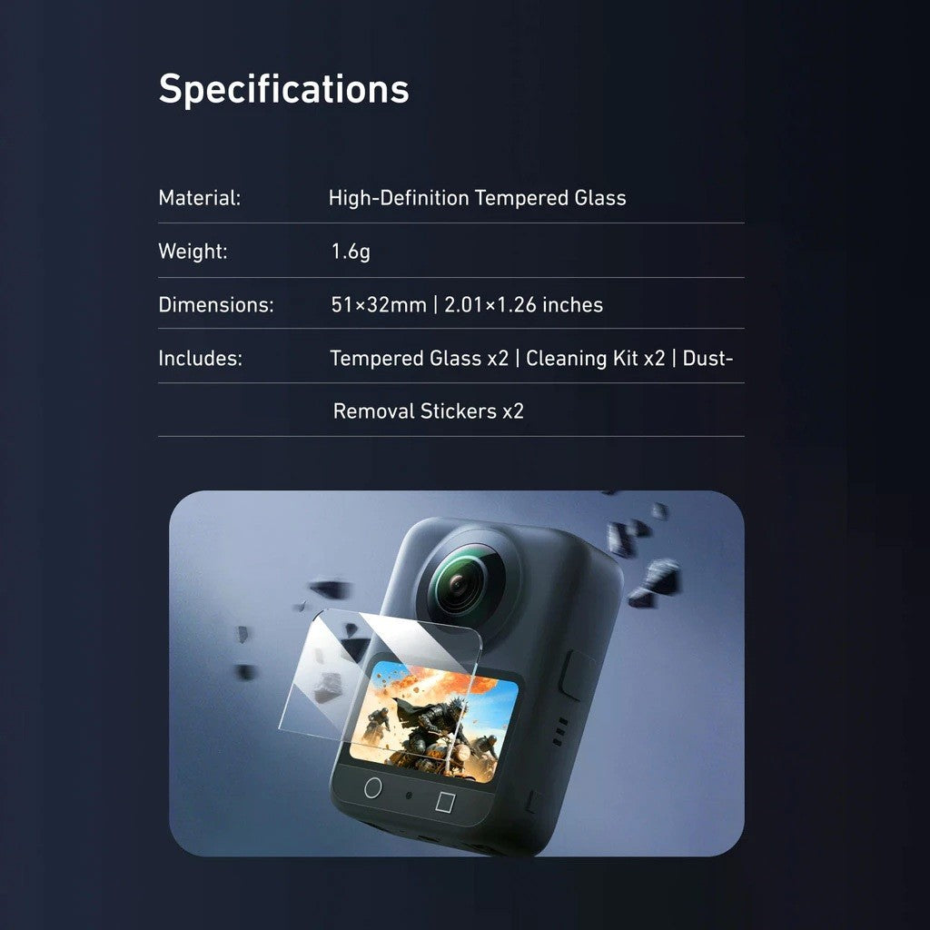 TELESIN S6-FLM-22-TDJ TEMPERED EXPLOSION-PROOF SCREEN PROTECTOR FOR DJI OSMO 360