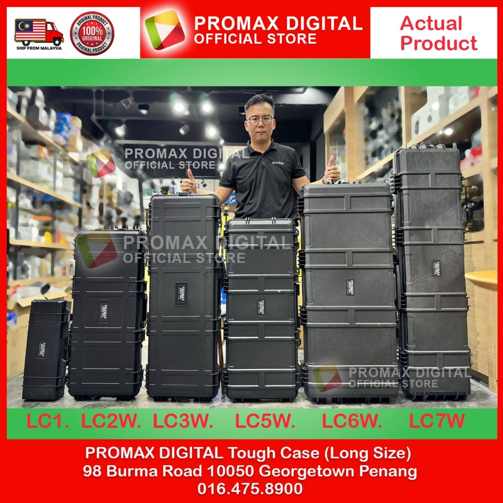 PROMAX Long PP Hard Carrying Case with Foam Waterproof Dustproof Crushproof Drone Utility Case