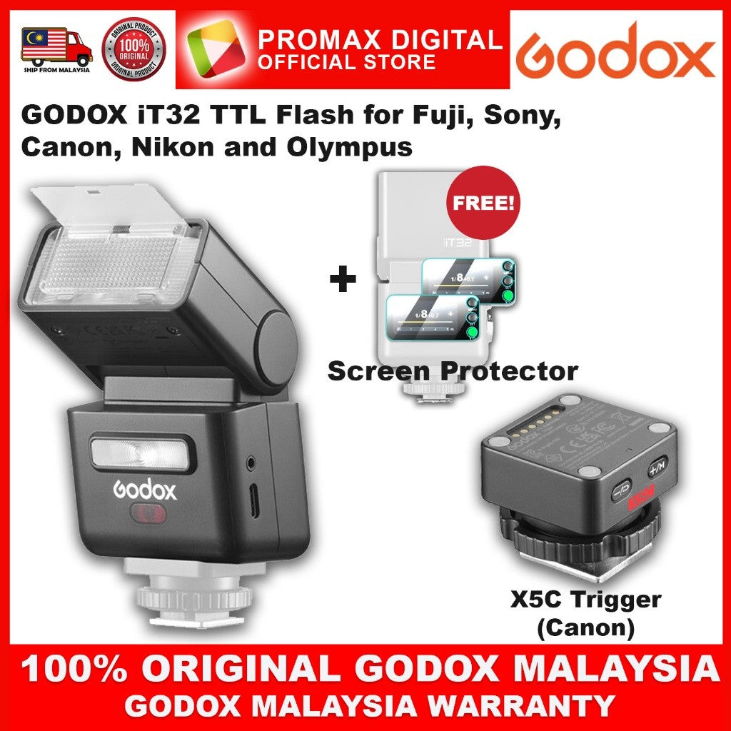 GODOX iT32 TTL Flash for Canon Fuji Sony Nikon Olympus with X5 Trigger IT32 it32