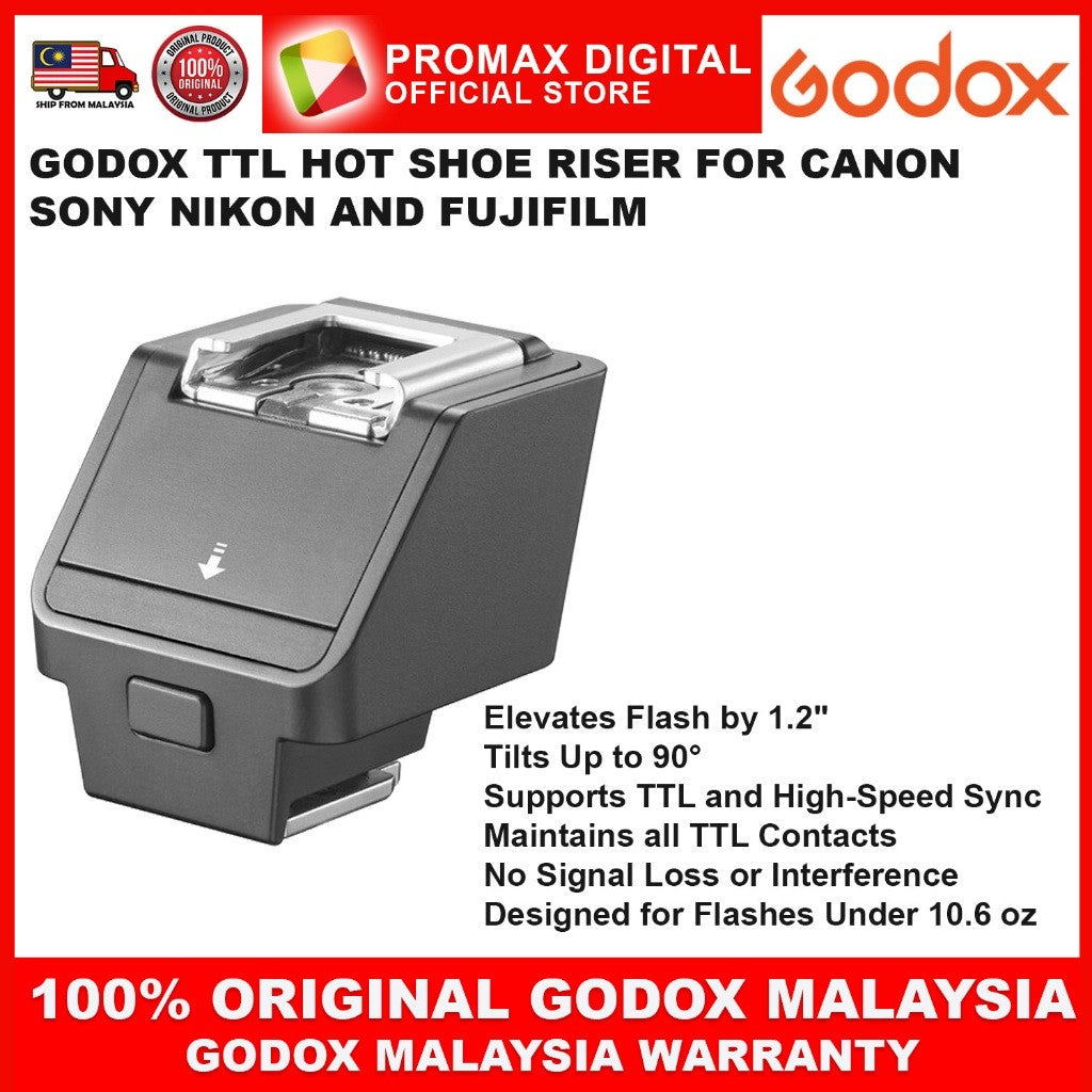 GODOX FS-R TTL HOT SHOE RISER FOR iT30 Pro iT20 iT22 iT32 Canon Nikon Fuji Sony TR-C TR-N TR-S TR-F