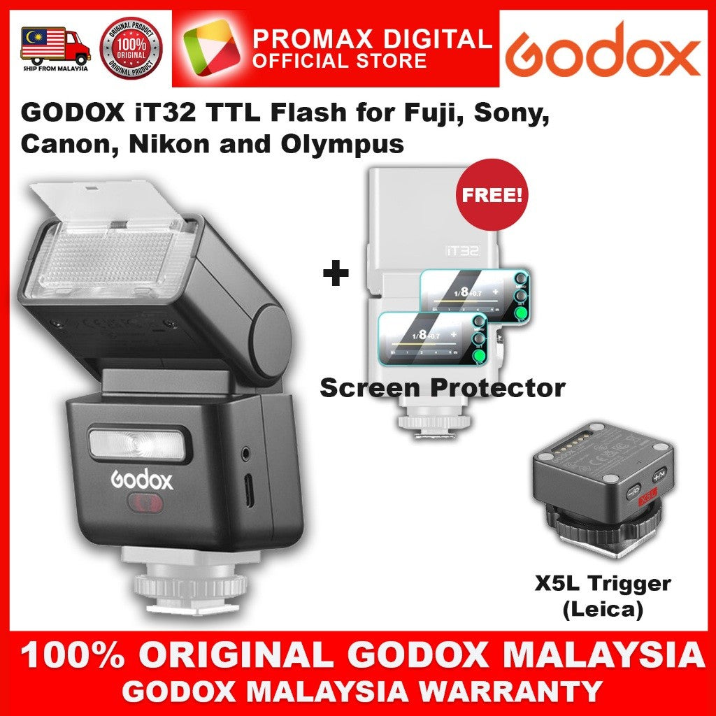 GODOX iT32 TTL Flash for Canon Fuji Sony Nikon Olympus with X5 Trigger IT32 it32