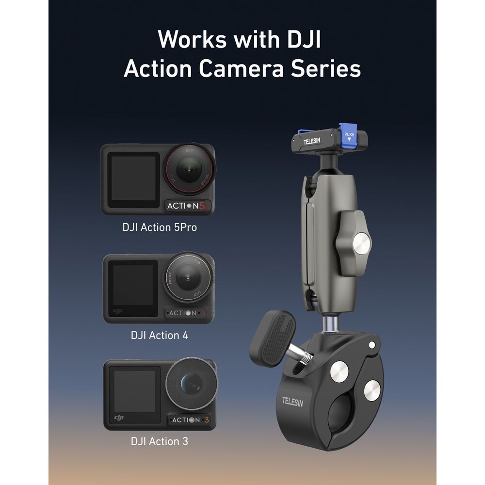 TELESIN S3-HBM-14-TDJ UNIVERSAL CLAMP MOUNT FOR ACTION 3 4 5 PRO QUICK RELEASE MOUNT