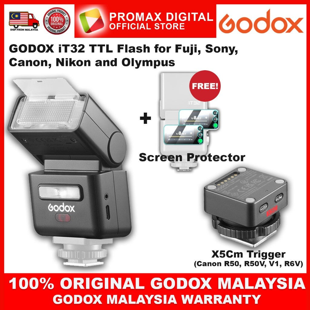 GODOX iT32 TTL Flash for Canon Fuji Sony Nikon Olympus with X5 Trigger IT32 it32