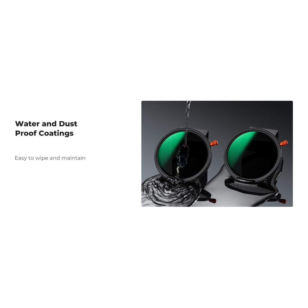 K&F Concept Variable NANO-X Nano-Xcel Series Black Diffusion 1/4 Variable ND2-32 CPL Lens Filter