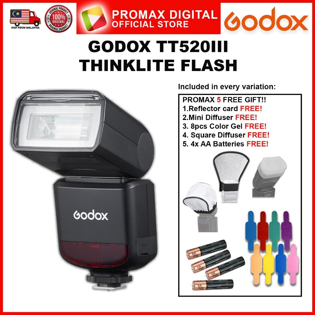 Godox TT520III / TT560II Camera Flash Speedlight free Wireless Flash Trigger