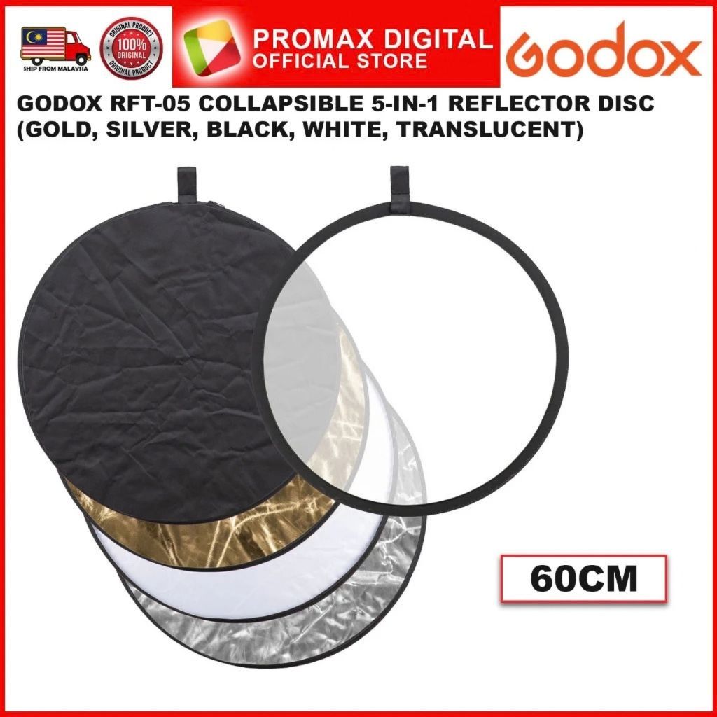 Godox RFT-05 Collapsible 5-in-1 Reflector (Gold, Silver, Black, White, Translucent)