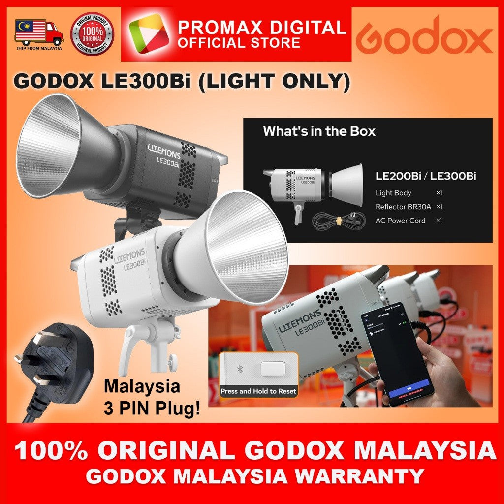 GODOX Litemons LE300Bi Bi-Color LED Monolight Studio Light (Black / White)