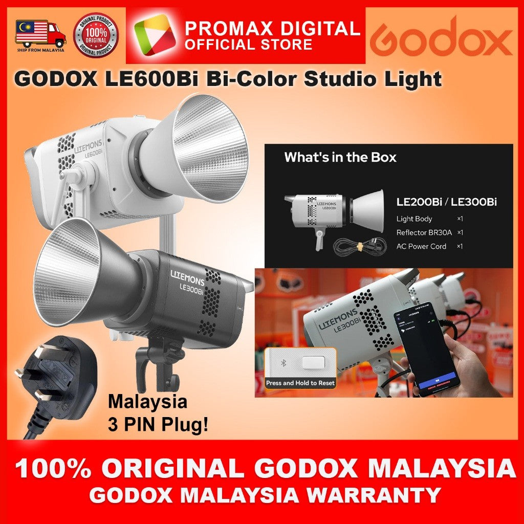 GODOX Litemons LE600Bi Bi-Color Monolight Studio Light (Black / White)