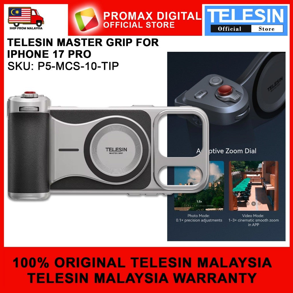 TELESIN Master Grip Set for iPhone17 Pro Pro Max Magnetic Phone Camera Hand Grip Holder Powerbank