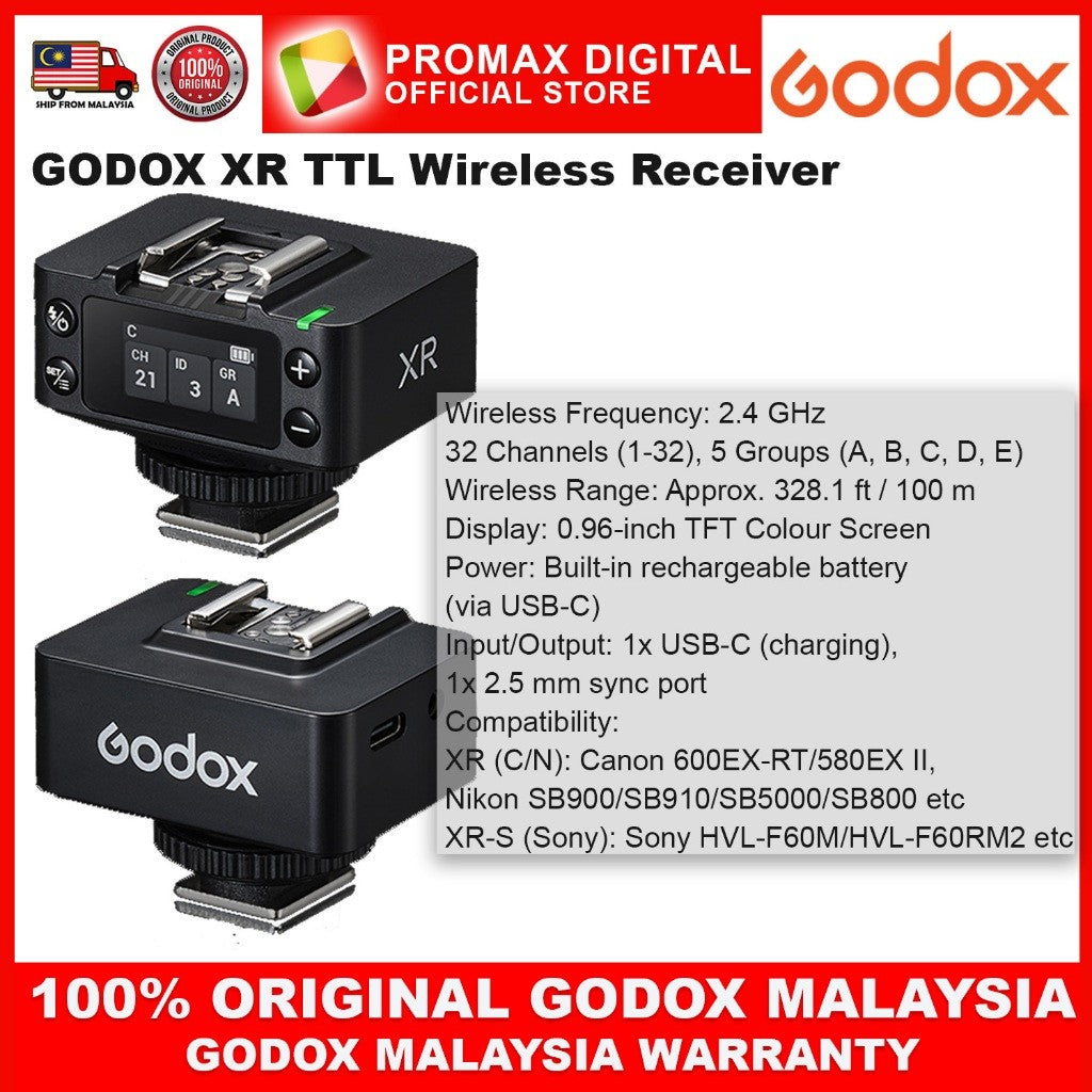 GODOX XR TTL Wireless Receiver 2.4GHz XRS XRC XRN XR S XR N XR C