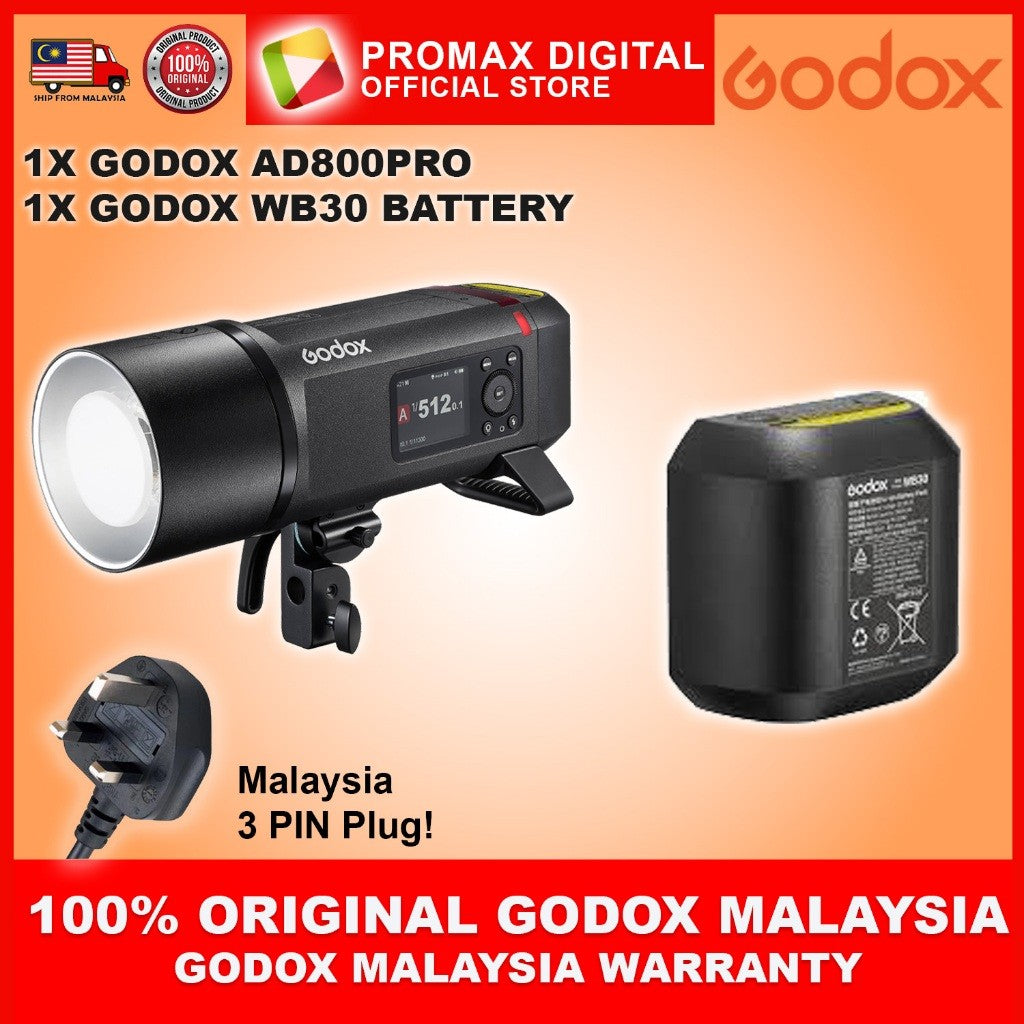 GODOX AD800PRO ALL IN ONE OUTDOOR FLASH BOWENS MOUNT FLASH WITH WB30 BATTERY AD800 PRO