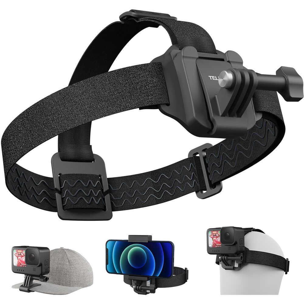 TELESIN QHM-001 2 in 1 QUICK RELEASE HEADSTRAP AND CAP CLIP FOR ACTION CAMERAS 3 PRONG MOUNT