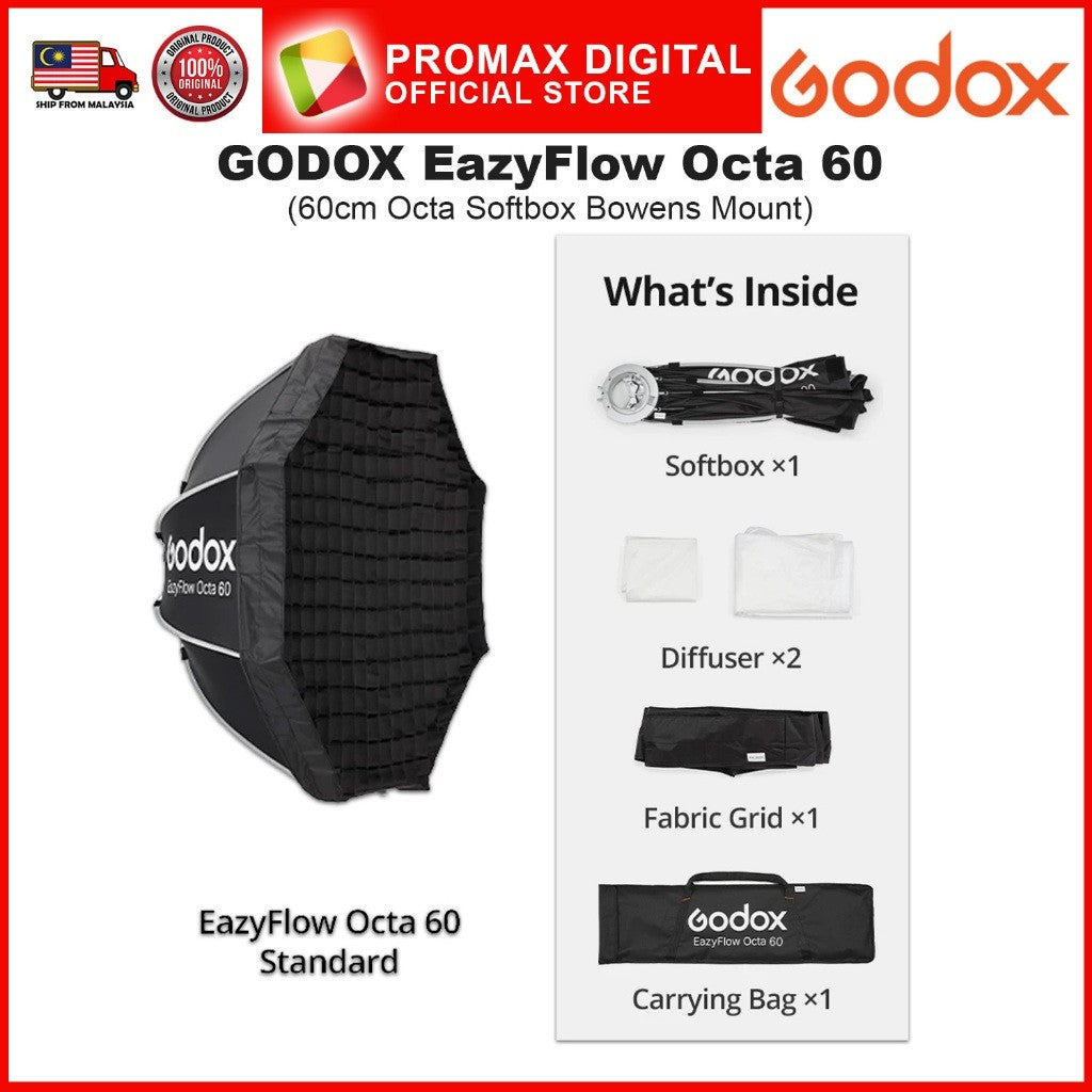 Godox EazyFlow Octa Series Softbox with Beauty Dish Bty 65S 85S 65W 65S Bowens Mount with Grid
