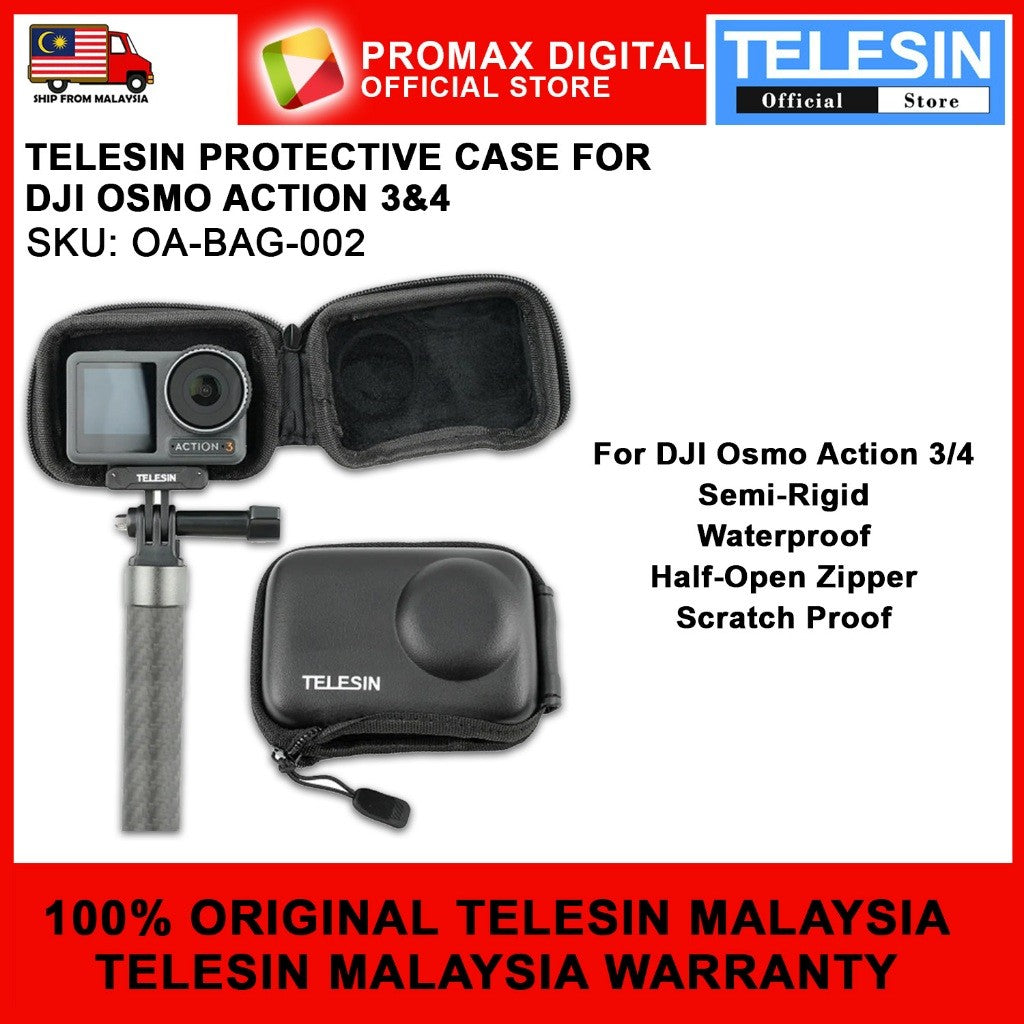 TELESIN OA-BAG-002 PROTECTIVE CASE FOR DJI OSMO ACTION 3 & 4 CAMERA CASE FOR DJI OSMO
