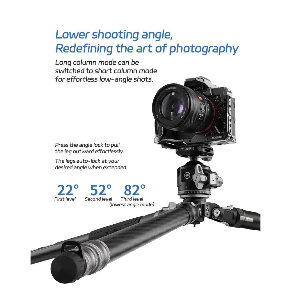 YC Onion TAKO T23 with BF44 BC44 Carbon Fiber Tripod Feather Light One-Flip Lightweight Tripod