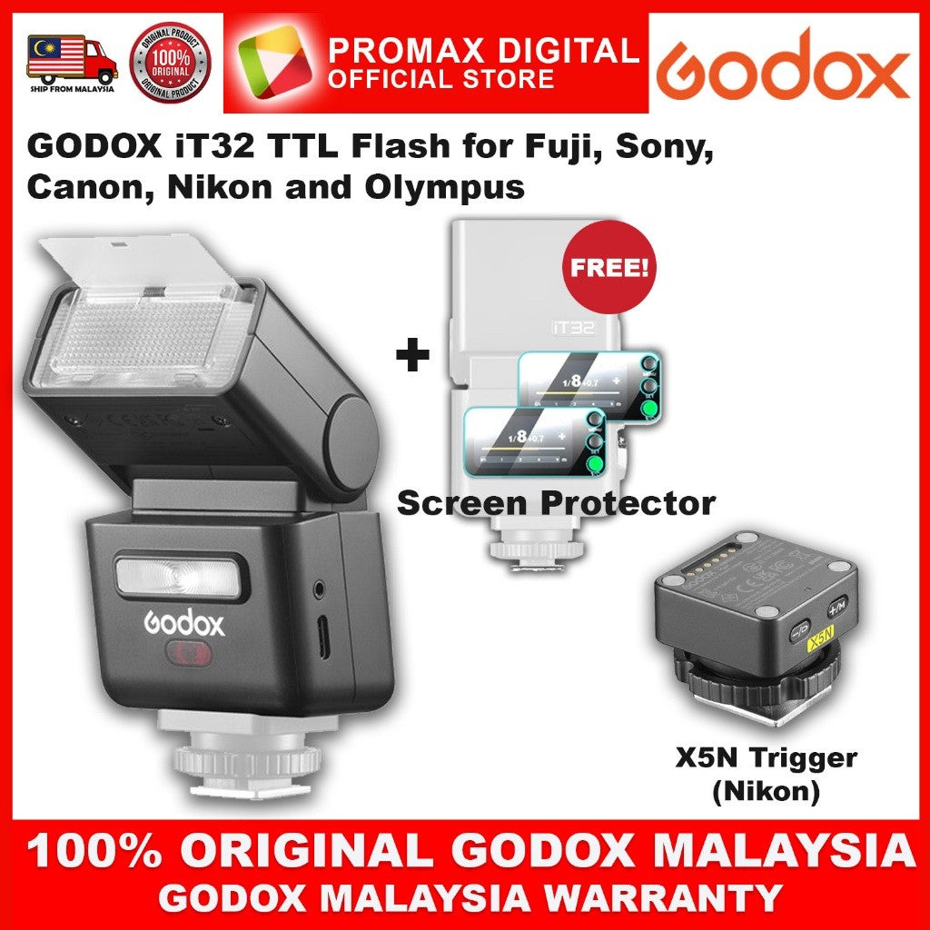 GODOX iT32 TTL Flash for Canon Fuji Sony Nikon Olympus with X5 Trigger IT32 it32