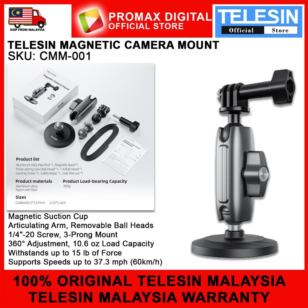 TELESIN CMM-001 MAGNETIC BASE CAMERA SUCTION CUP MOUNT FOR CAMERA ACTION CAMERA