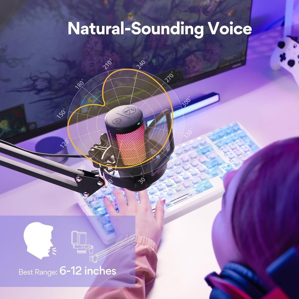 MAONO DGM20S RGB USB CONDENSER MICROPHONE FOR GAMING PODCAST STREAMING RECORDING