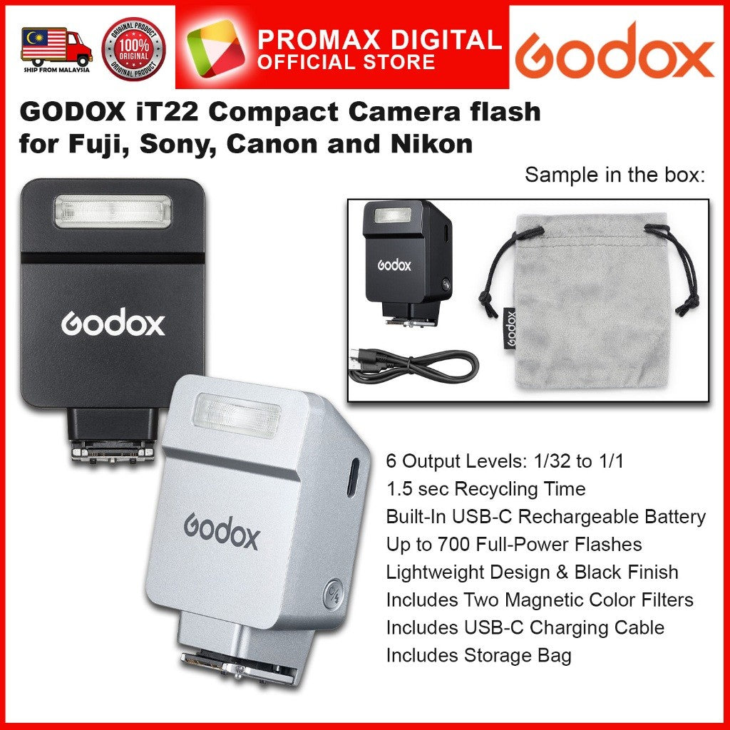 GODOX iT22 TTL Compact Flash C N F S Mount Mini Camera Mirrorless