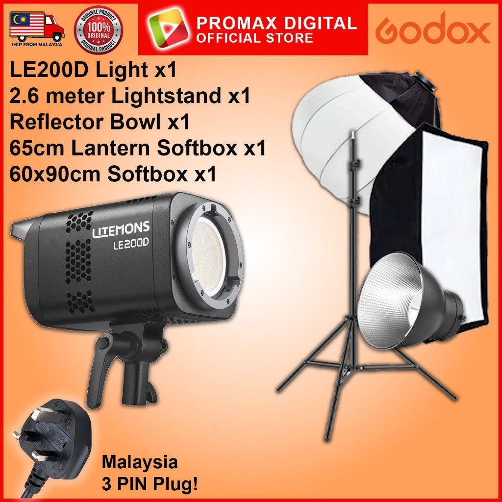 VALUE PACK!! GODOX LE200D LE200Bi LE300Bi LE600Bi  Litemons Bi-Color 2800 - 6500K Studio Light 5600K