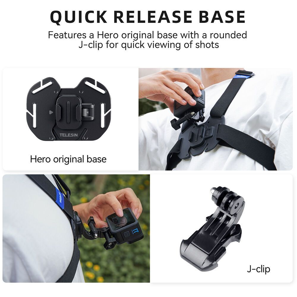 TELESIN GP-UCS-001 VEST CHEST STRAP V2 FOR ACTION CAMERAS QUICK RELEASE CAMERA ACCESORRIES