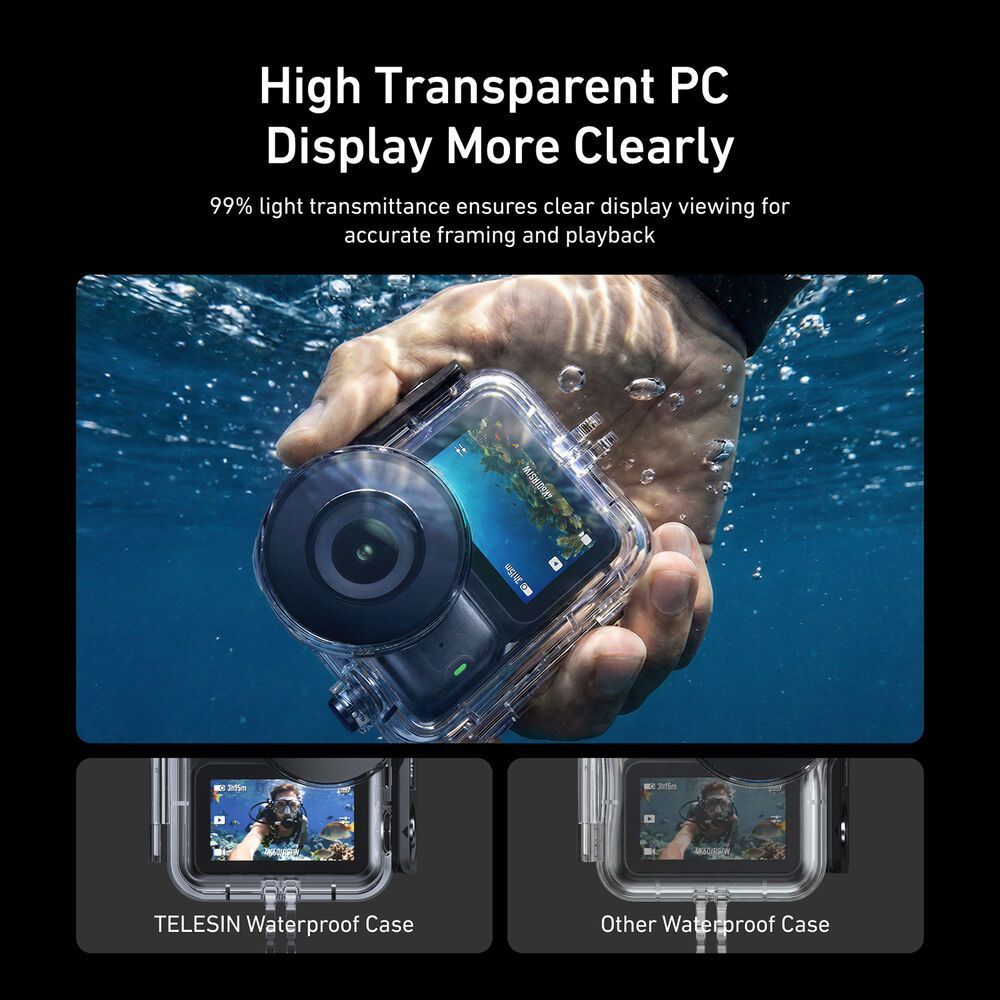 TELESIN S4-WTP-13-TDJ WATERPROOF DIVE CASE FOR OSMO NANO CAMERA CASING