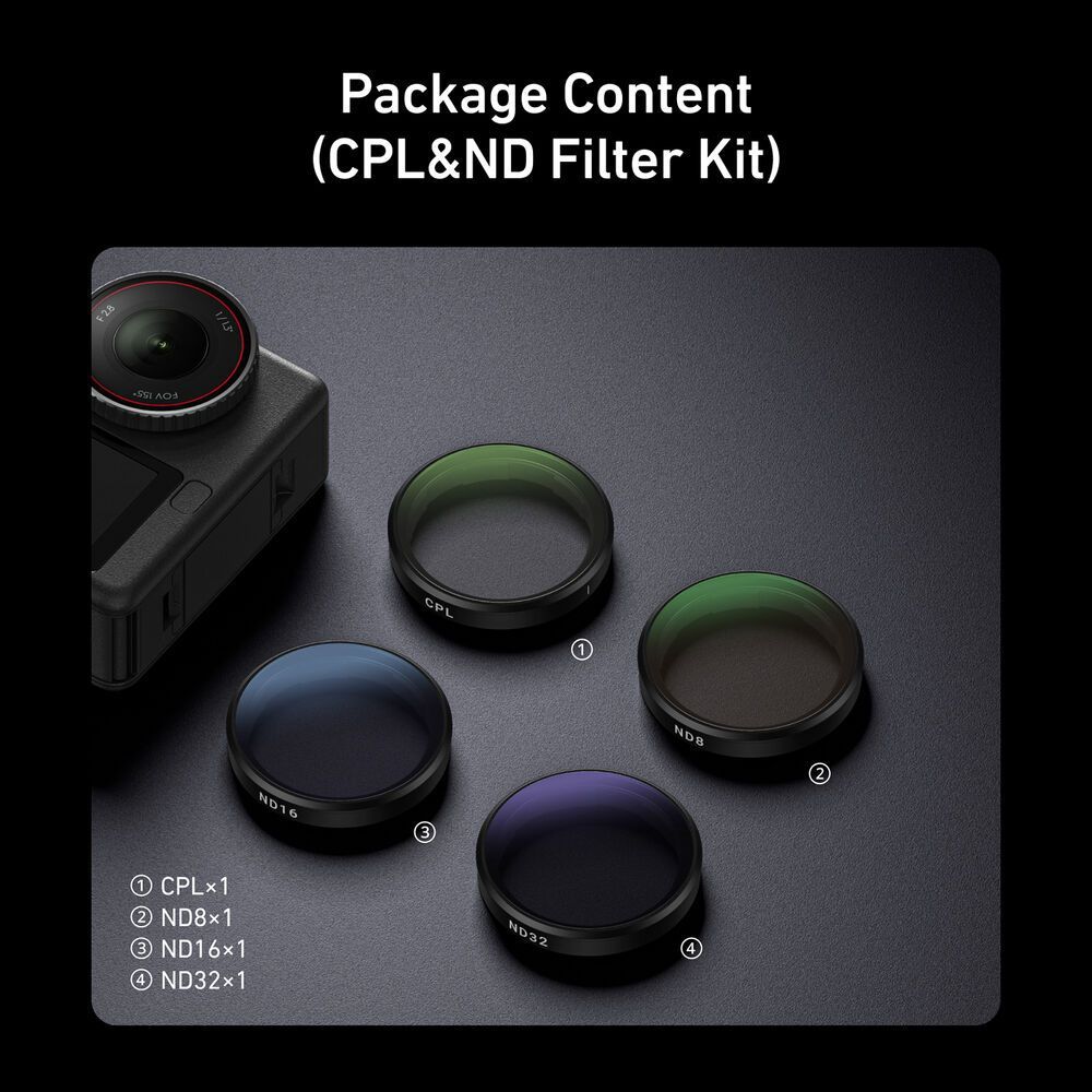 TELESIN S5-FLT-40 FILTER SET FOR DJI ACTION 6 CPL ND 8 16 32 POLARIZER FILTER ACTION CAMERA