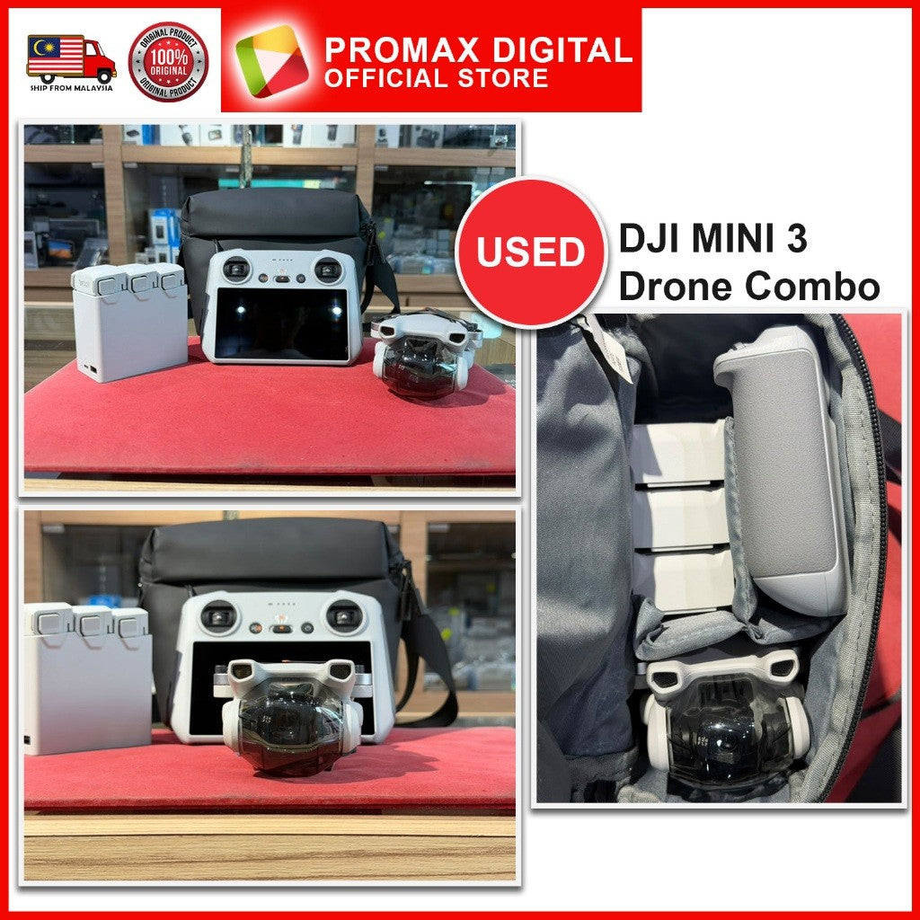 USED DJI Mini 3 Drone Combo includes Controller , Monitor , Battery and Bag
