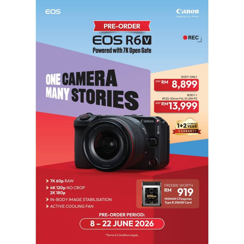 Canon EOS R6V Mirrorless Camera Full-Frame CMOS Sensor 7K30 Open Gate R6 V