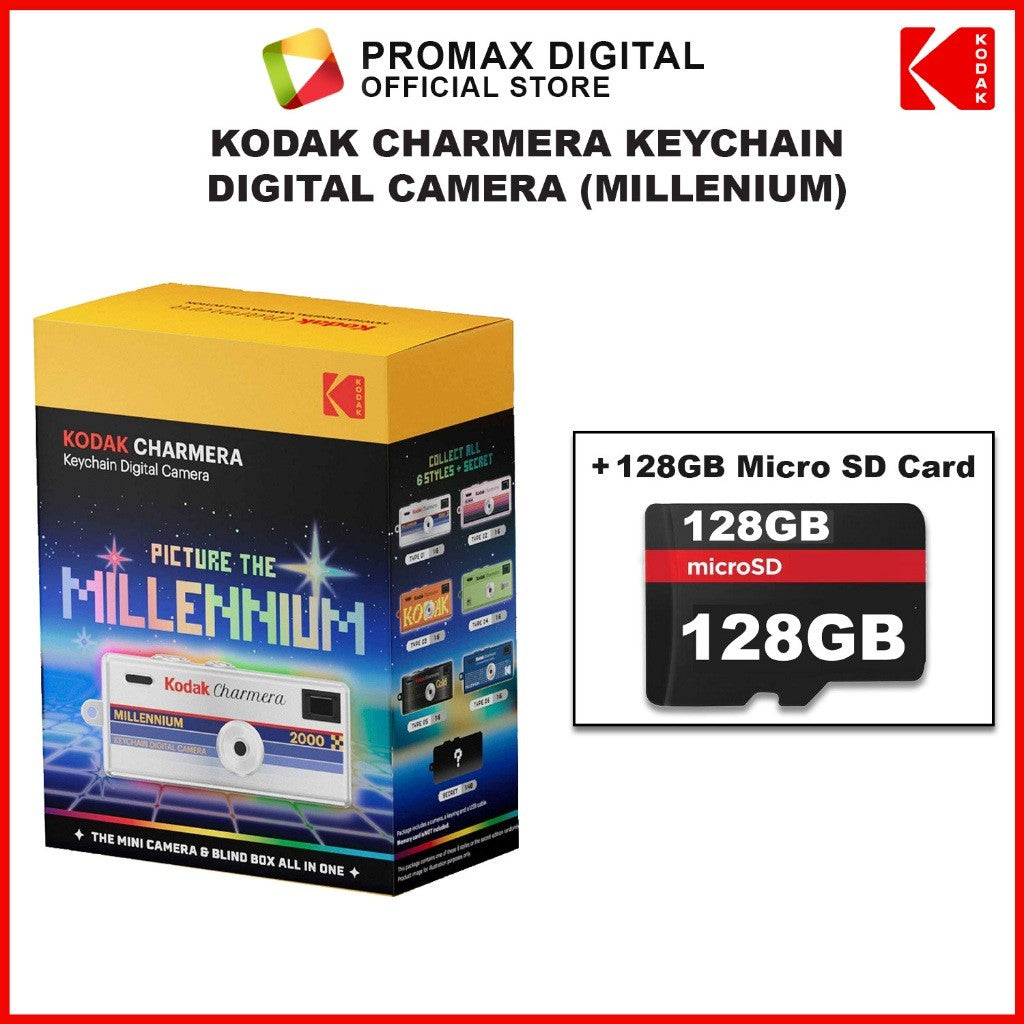 Kodak Charmera MILLENIUM (NEW VERSION) Y2K Blindbox Random Digital Keychain Camera with microSD