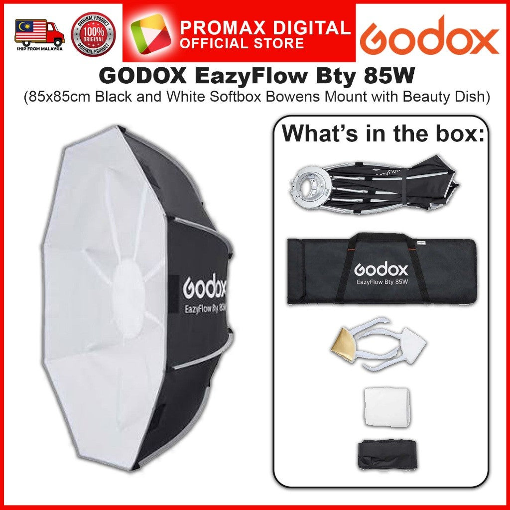 Godox EazyFlow Octa Series Softbox with Beauty Dish Bty 65S 85S 65W 65S Bowens Mount with Grid