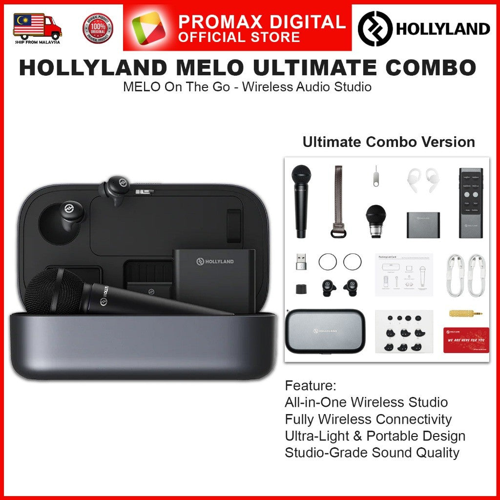 Hollyland MELO P1 All in one Wireless Audio Studio Vocal Mixing System Condenser Microphone