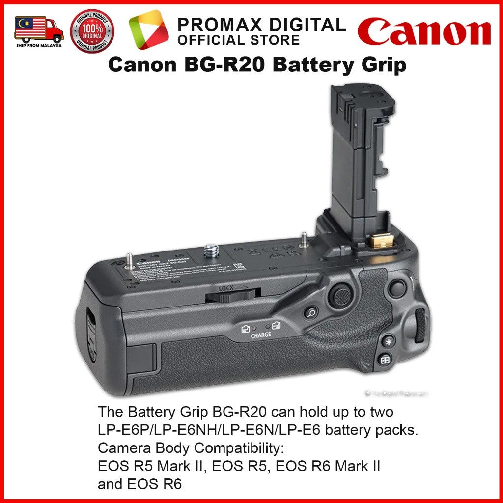 Canon BG-R20 Battery Grip For Canon EOS R5, EOS R5 Mark II EOS R6 EOS R6 Mark II LP-E6P