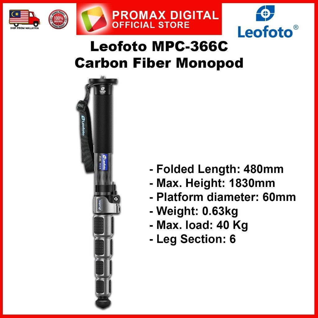 Leofoto MP-366C Professional Carbon Fiber Monopod