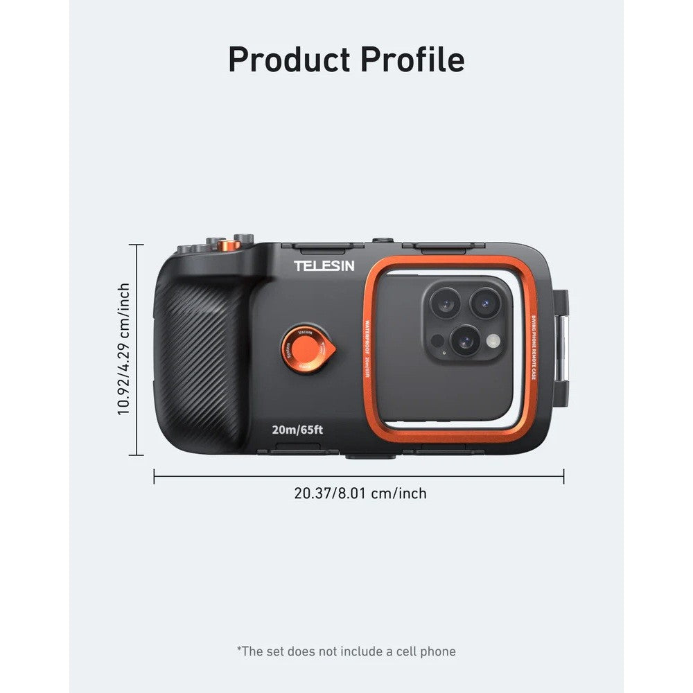 TELESIN P4-WTP-06 UNDERWATER DIVING CASE FOR MOBILE PHONES