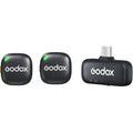 GODOX C01 KIT 2 2-PERSON WIRELESS MICROPHONE FOR MOBILE PHONES (2.4GHz Black and White)