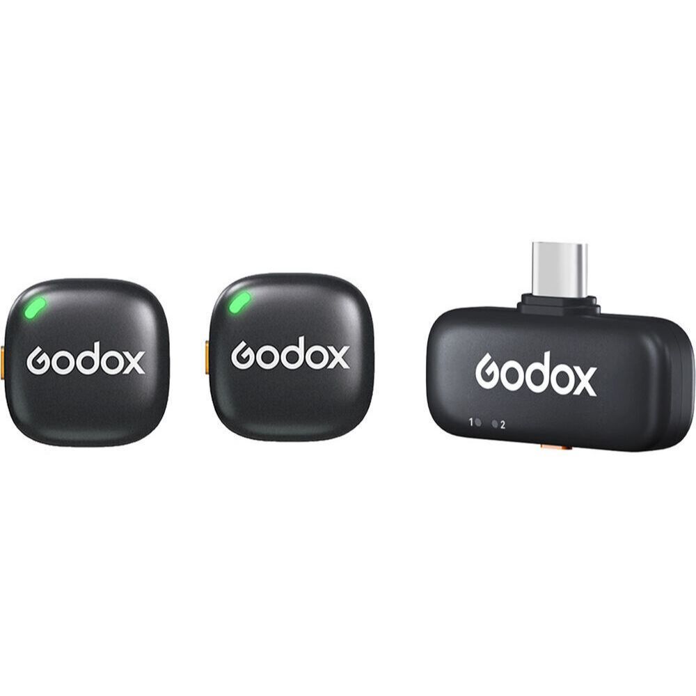GODOX C01 KIT 2 2-PERSON WIRELESS MICROPHONE FOR MOBILE PHONES (2.4GHz Black and White)