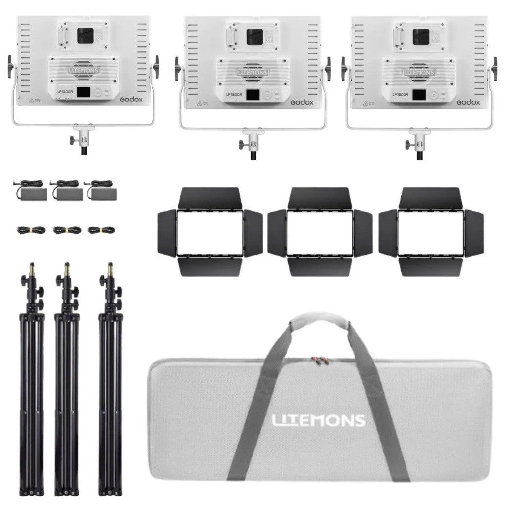 Godox LP1200R RGB LED Panel Light Video Light with Barndoor For Videography and Photography