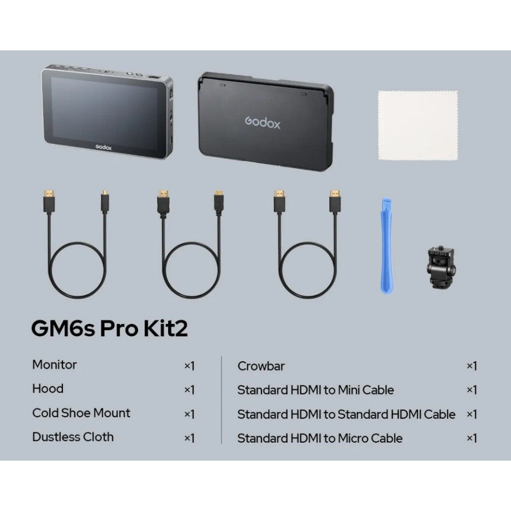 GODOX GM6S Pro Kit 2 Ultra Bright Touchscreen Monitor